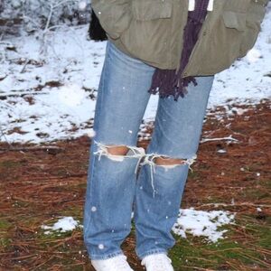 Levi's Distressed Straight Leg Jeans - Blue